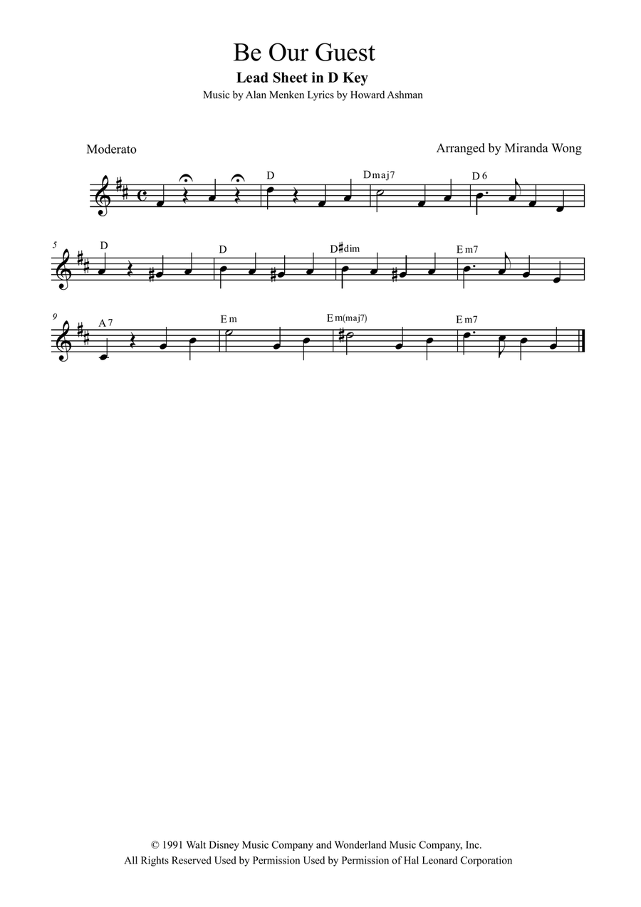 Be Our Guest Clarinet scores gallery preview page 1