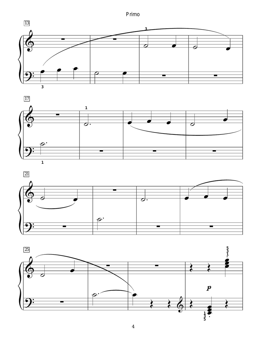 Bring A Torch, Jeannette Isabella Piano Duet scores gallery preview page 4