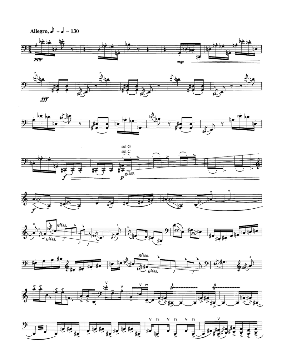 Intercourse Of Fire And Water For Solo Cello Cello Solo scores gallery preview page 3