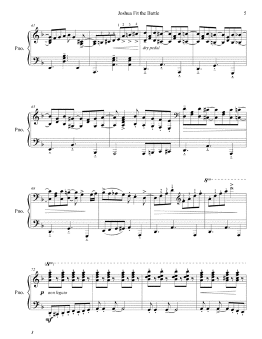 Joshua Fit the Battle - Latin Style Piano Solo scores gallery preview page 5