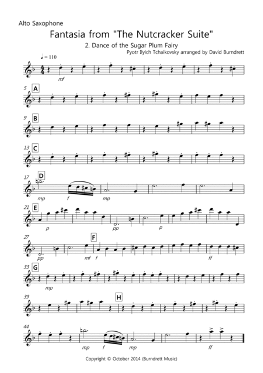 Dance of the Sugar Plum Fairy (fantasia from Nutcracker) for Saxophone Quartet Saxophone Quartet scores gallery preview page 5
