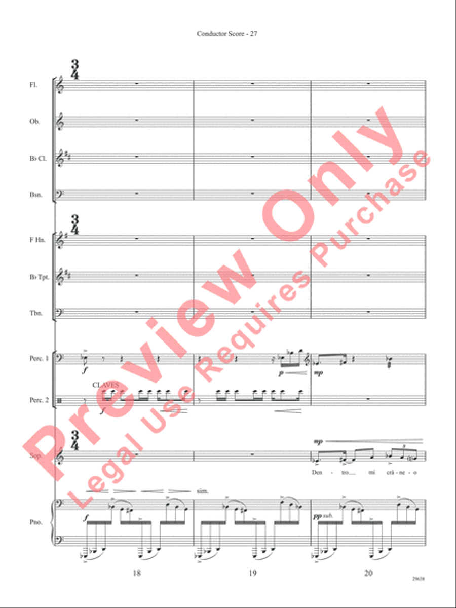 Three Spanish Songs (for Soprano and Wind Ensemble) Concert Band scores gallery preview page 32