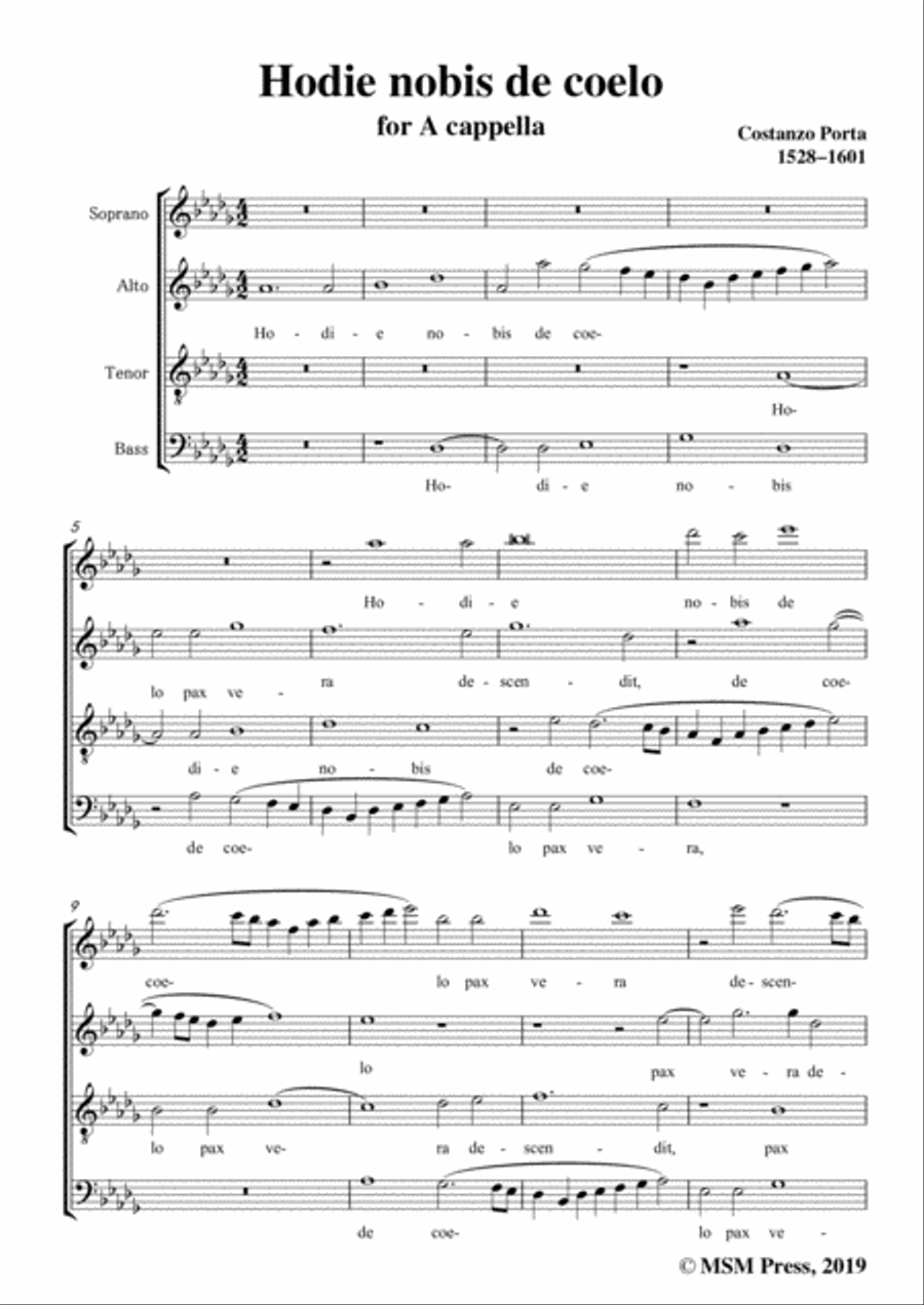 Porta-Hodie nobis de coelo,in D flat Major,for A cappella A Cappella scores gallery preview page 3