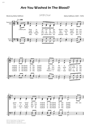 Are You Washed In The Blood? - SATB Choir