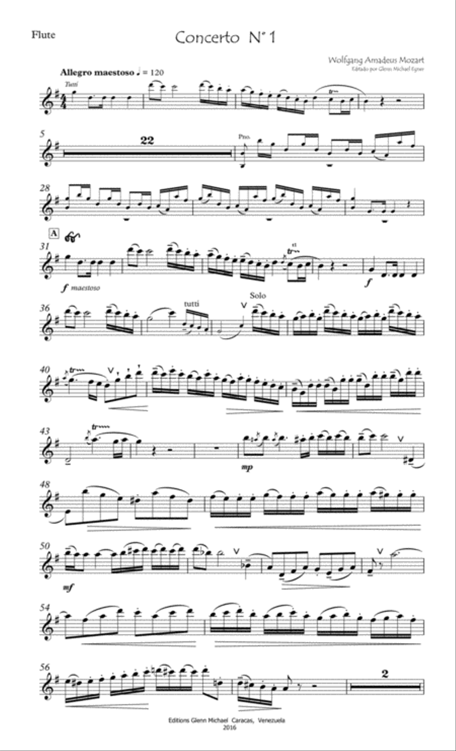 Mozart Concerto 1 in G for flute & piano Flute Solo scores gallery preview page 2