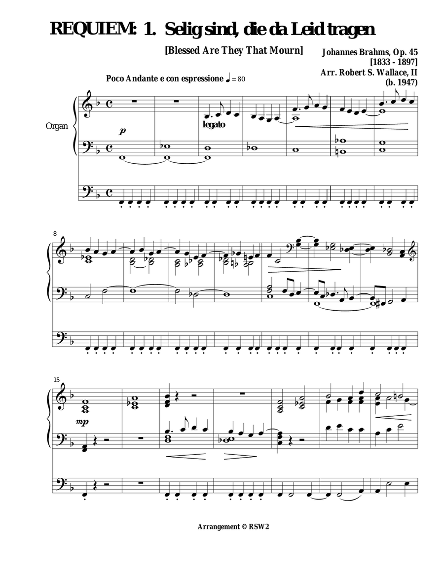 The Brahms Requiem Small Ensemble scores gallery preview page 1