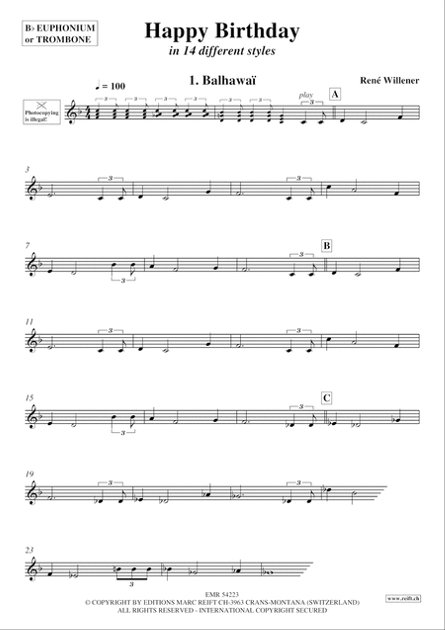 Happy Birthday Euphonium - Sheet Music page 3