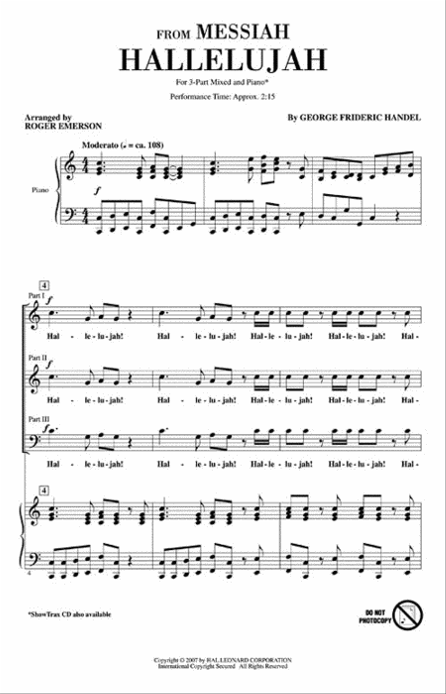 Hallelujah Hallelujah 3-Part scores gallery preview page 2