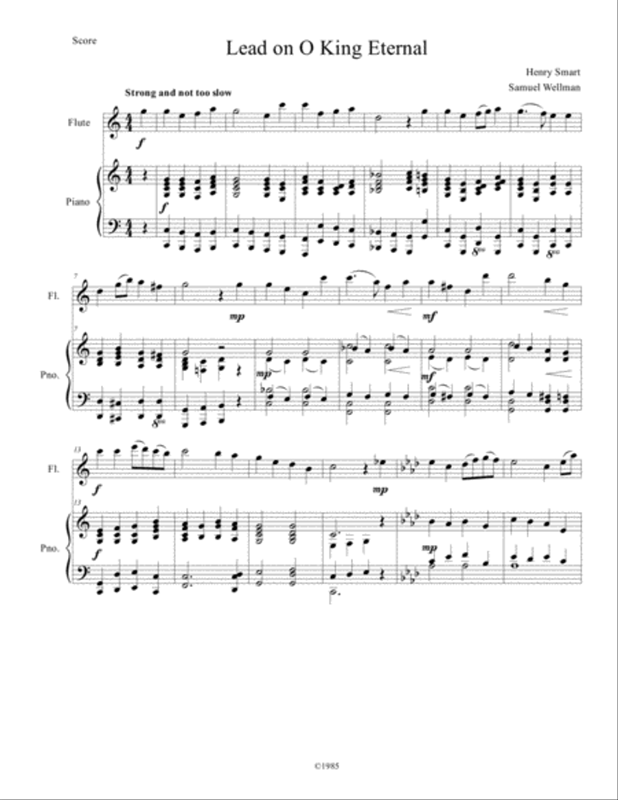 Lead on O King Eternal Flute Solo scores gallery preview page 1