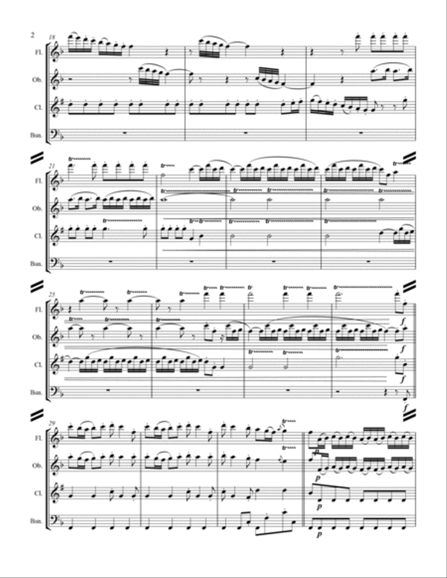 The Four Seasons - La Primavera (for Woodwind Quartet) Woodwind Quartet scores gallery preview page 3