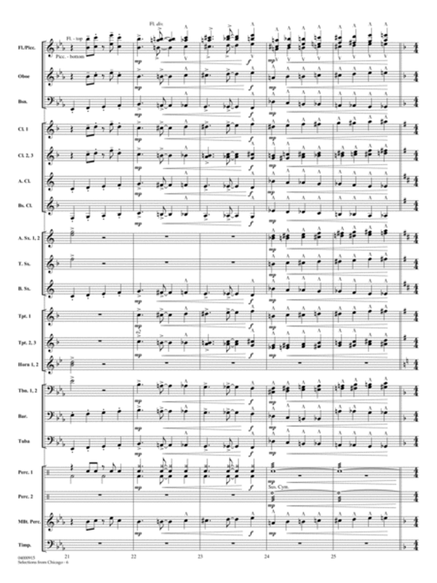 Selections from Chicago (arr. Ted Ricketts) - Full Score