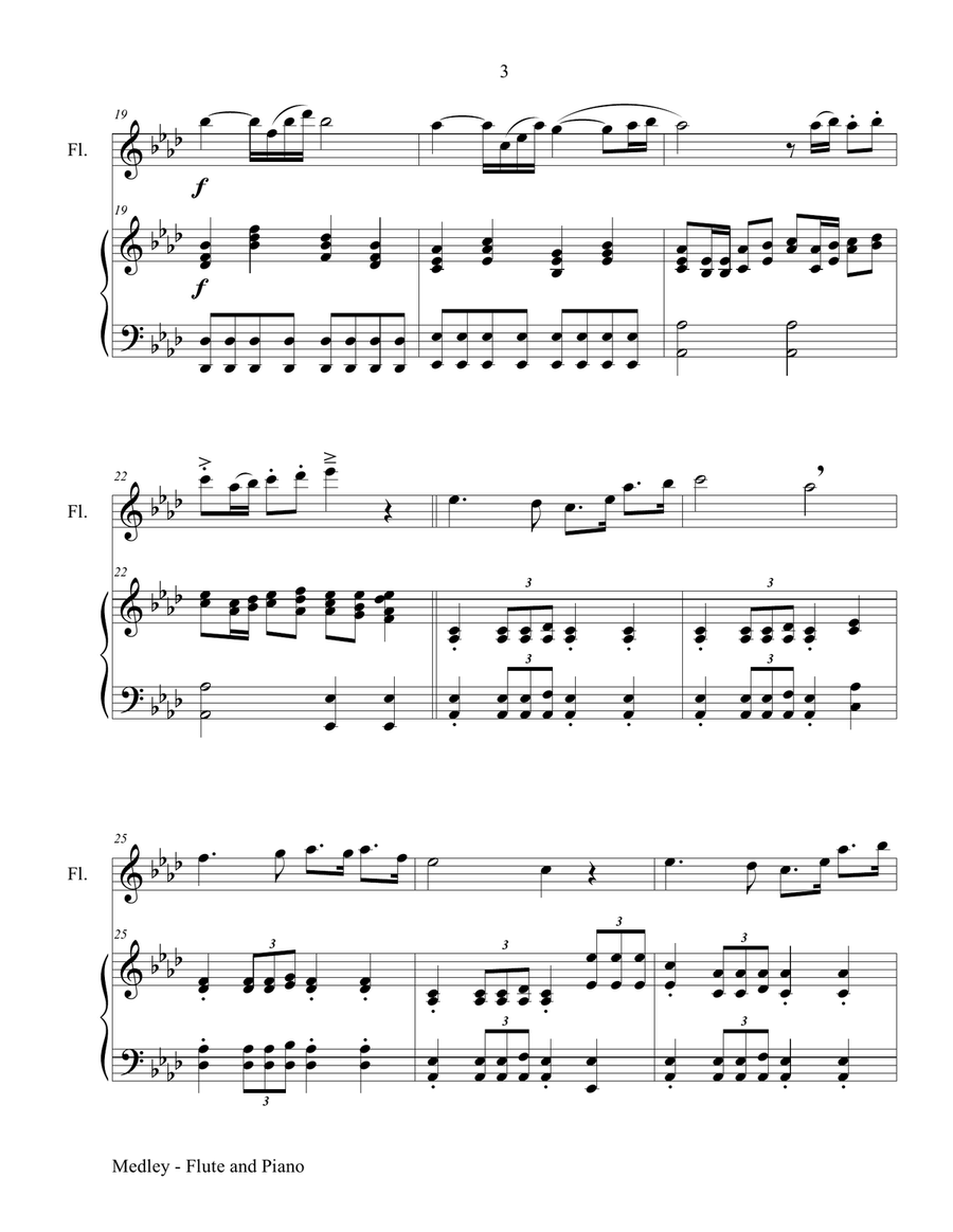 MEDLEY of PATRIOTISM (for Flute and Piano) Flute Solo scores gallery preview page 4