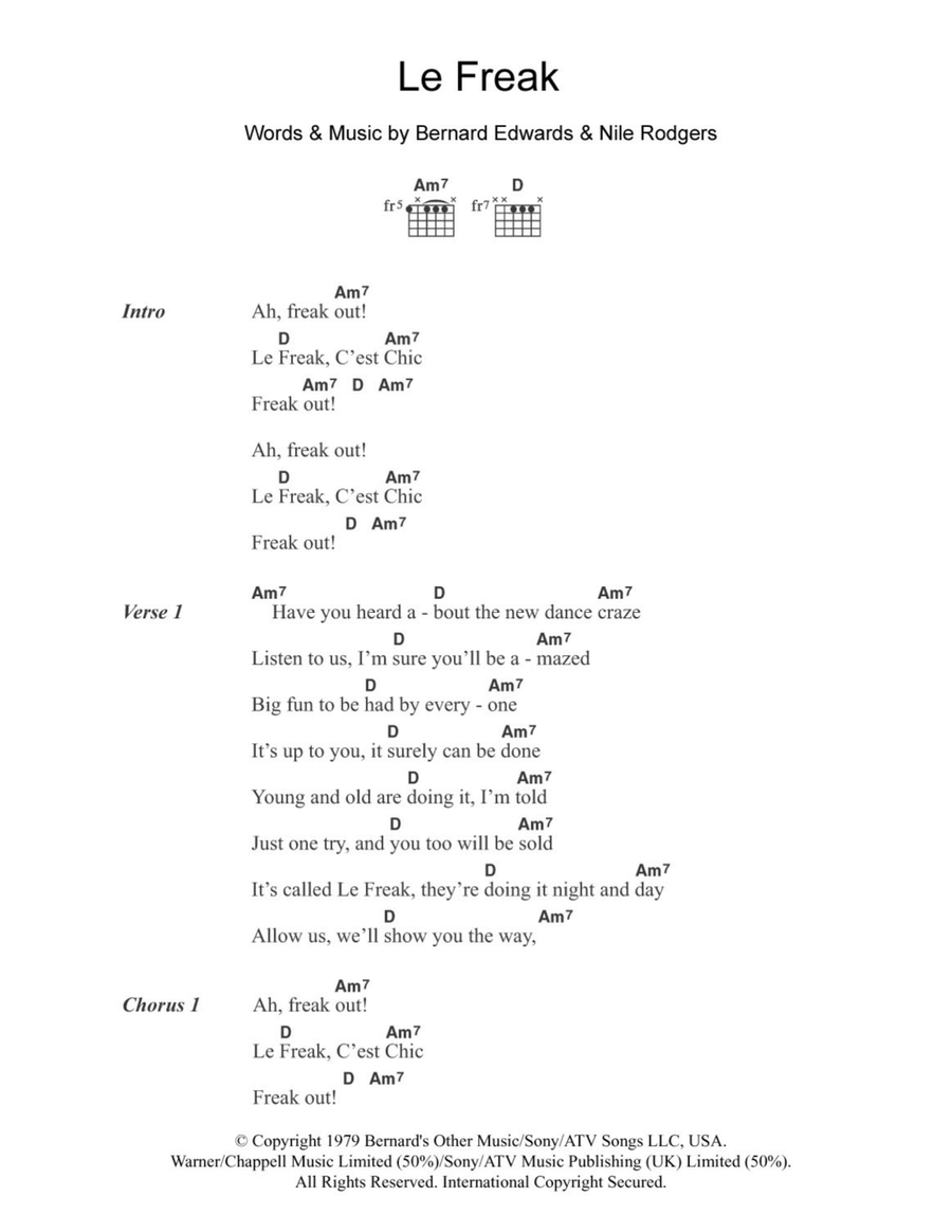 Le Freak Le Freak Acoustic Guitar scores gallery preview page 1
