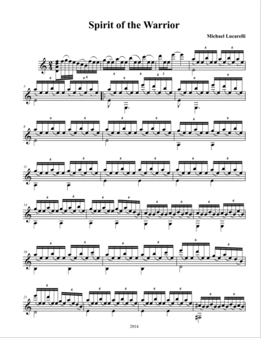 Spirit of the Warrior Spirit of the Warrior Guitar Tablature scores gallery preview page 1