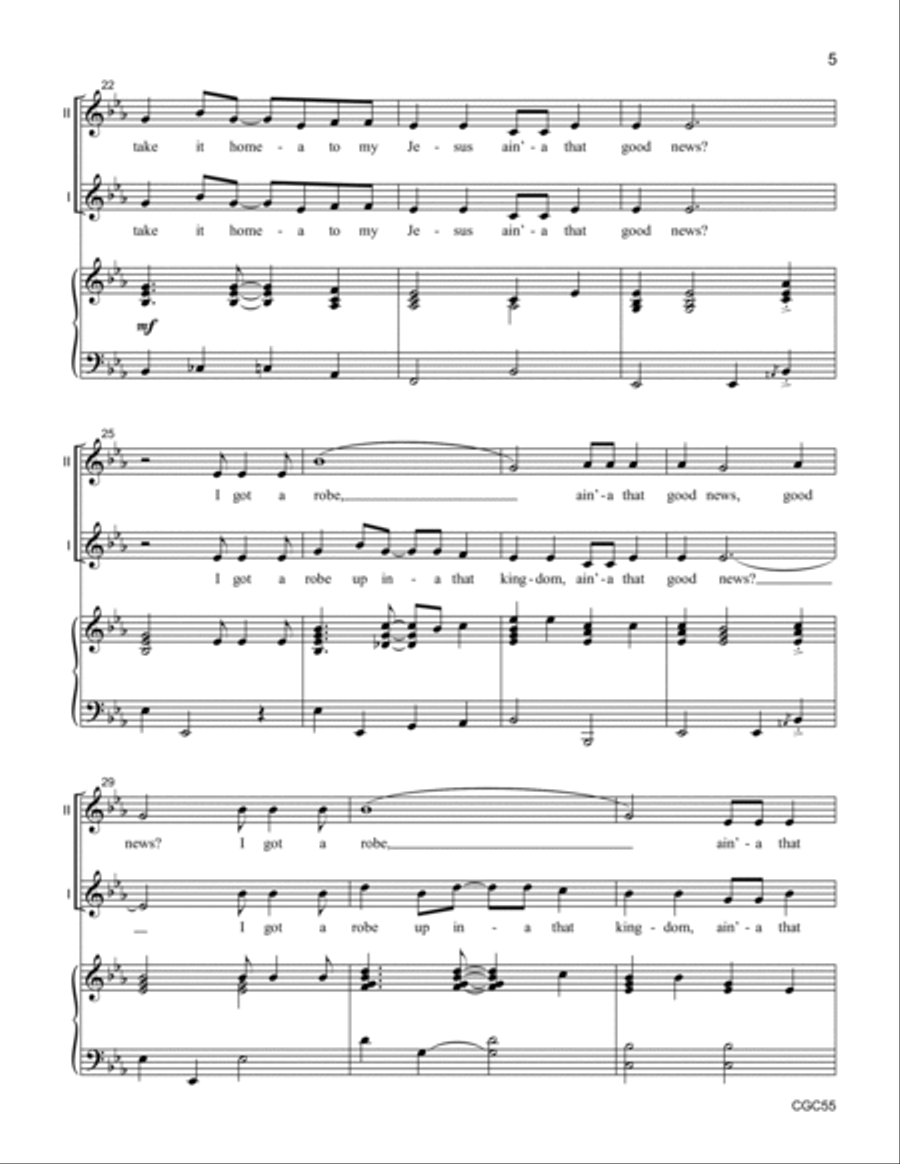 When the Spirit Says Sing: Spirituals for Unison/Two-part Voices Unison Choir scores gallery preview page 5