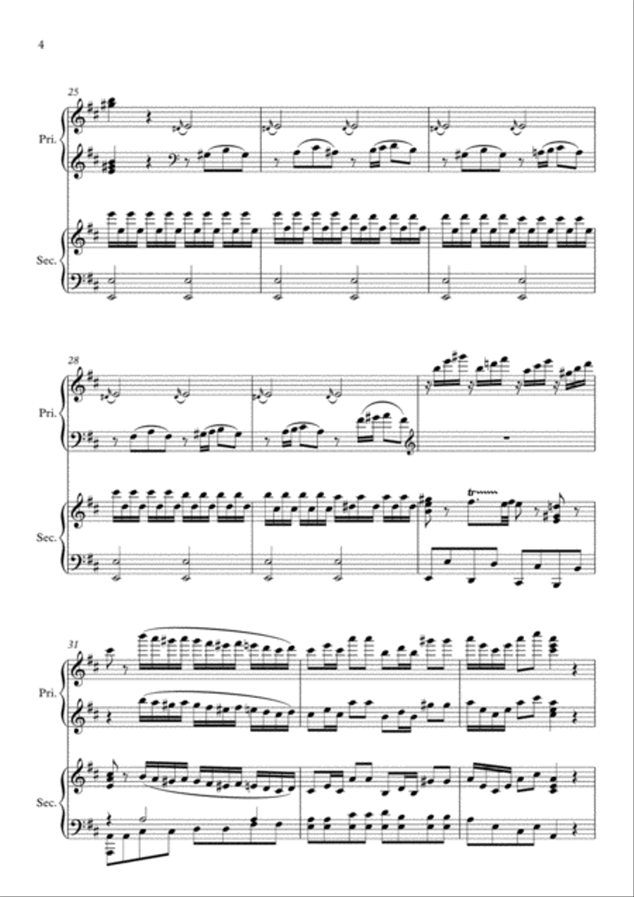Mozart Sonata in D, K. 448 for 2 Pianos (Complete) Arranged for 1 piano-4 hands by Philip Kim 1 Piano, 4-Hands scores gallery preview page 6