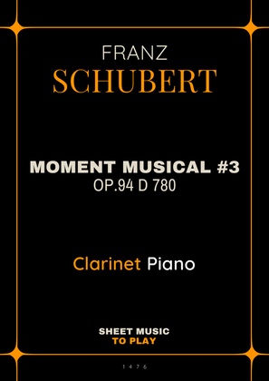 Moment Musical No.3, Op.94 - Bb Clarinet and Piano (Full Score and Parts)