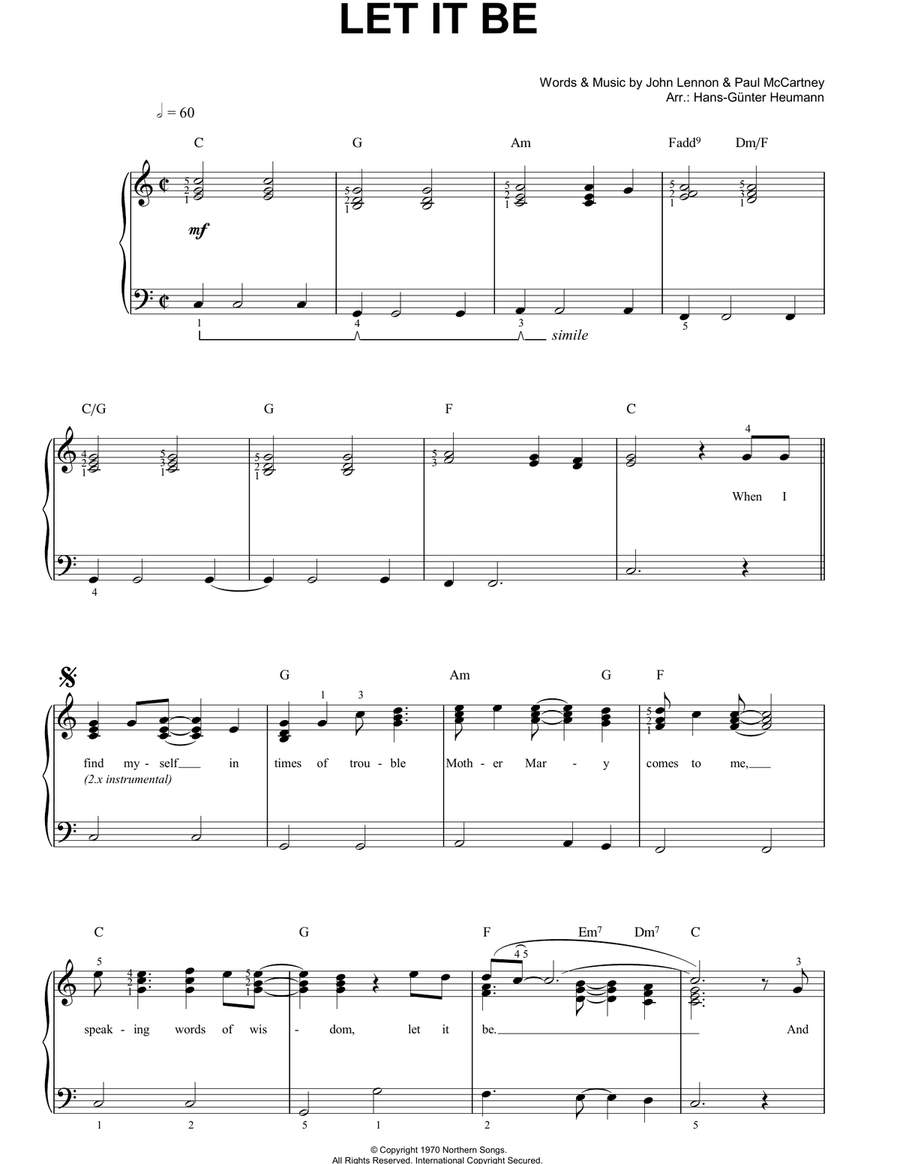 Let It Be Easy Piano scores gallery preview page 1