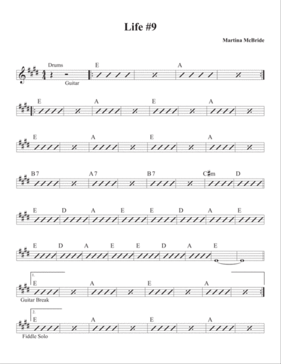 Life #9 Piano, Vocal, Guitar scores gallery preview page 1