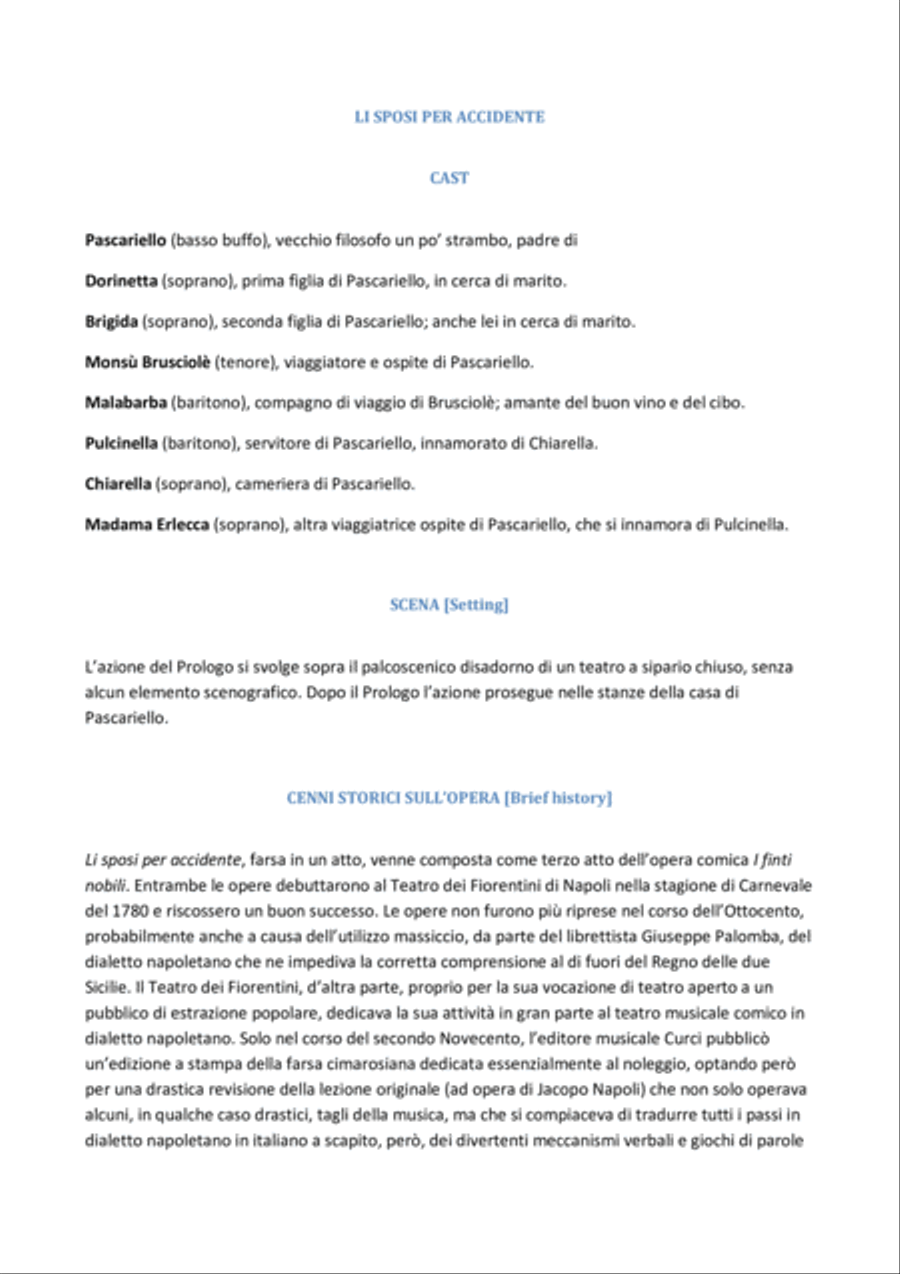 Li Sposi Per Accidente [Vocal Score] Small Ensemble scores gallery preview page 4