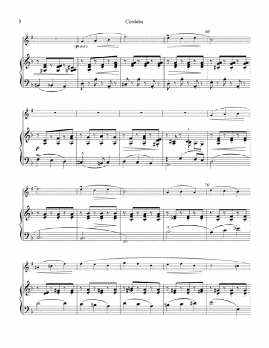 Cordoba from Cantos de Espana, Op. 232 for clarinet and piano Clarinet Solo scores gallery preview page 4