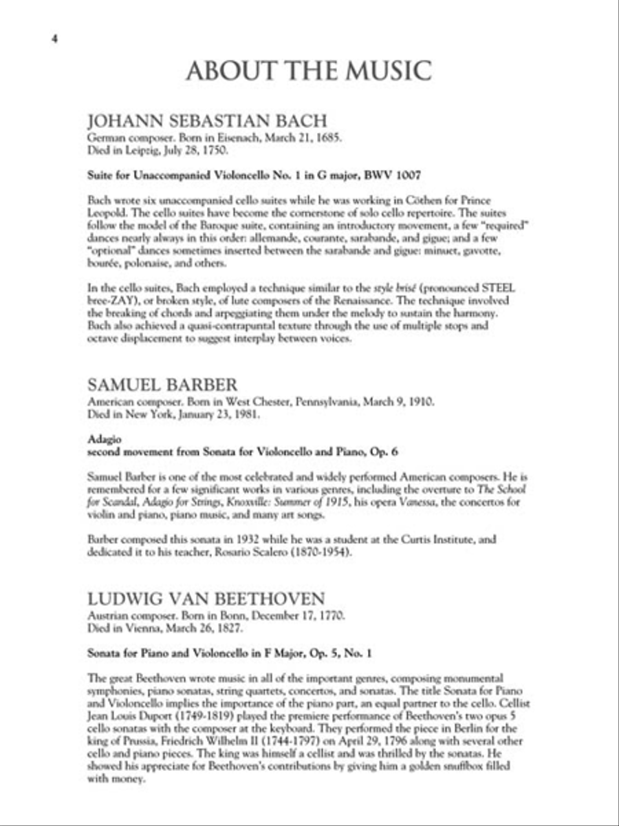 The Cello Collection – Intermediate to Advanced Level Cello scores gallery preview page 4
