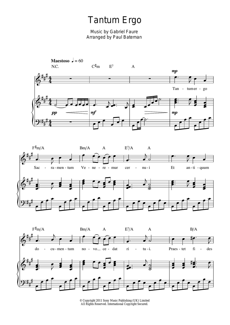 Tantum Ergo Piano, Vocal scores gallery preview page 1
