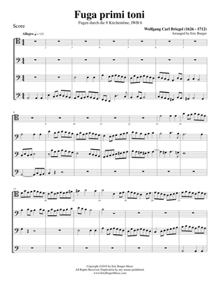 Fuga primi toni for Trombone or Low Brass Quartet
