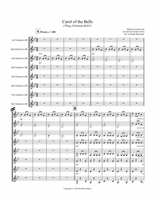 Carol of the Bells (F min) (Clarinet Octet)