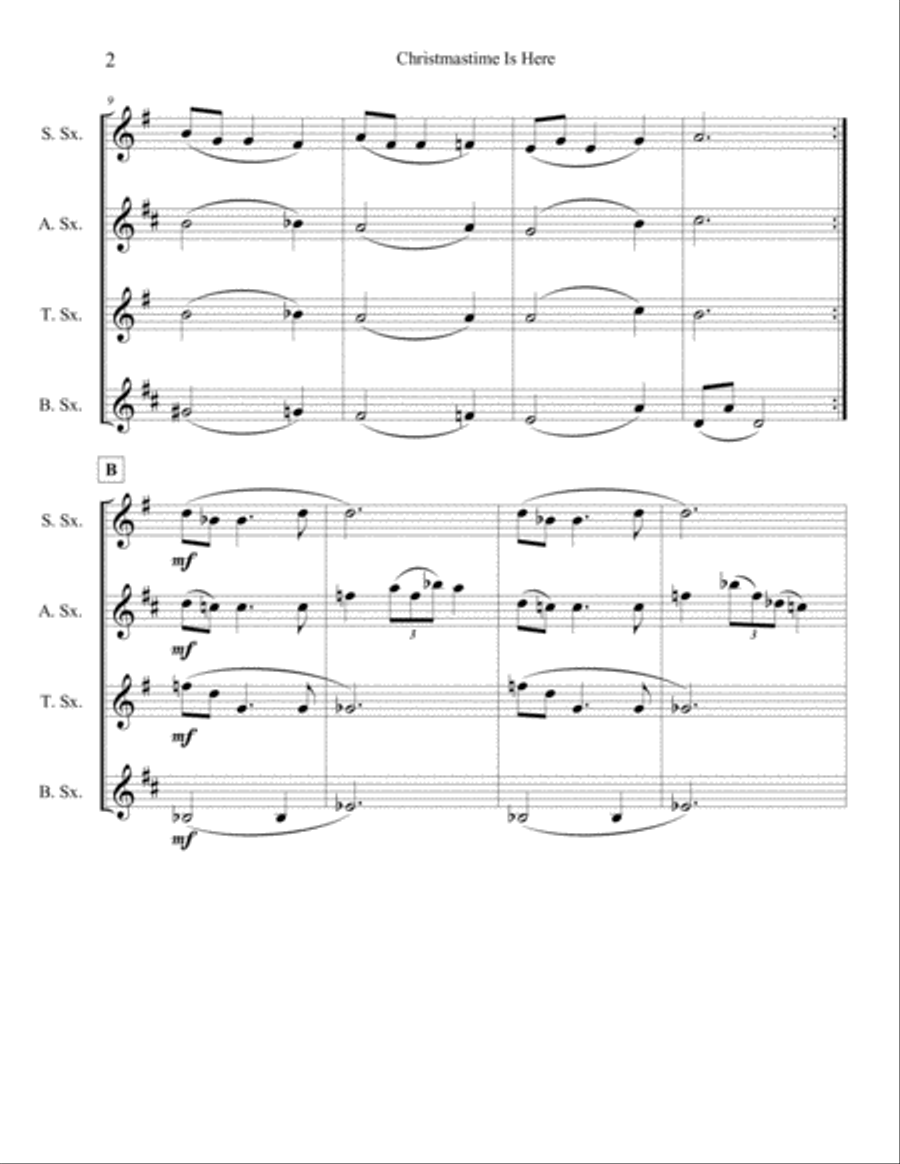 Christmas Time Is Here Woodwind Quartet scores gallery preview page 2