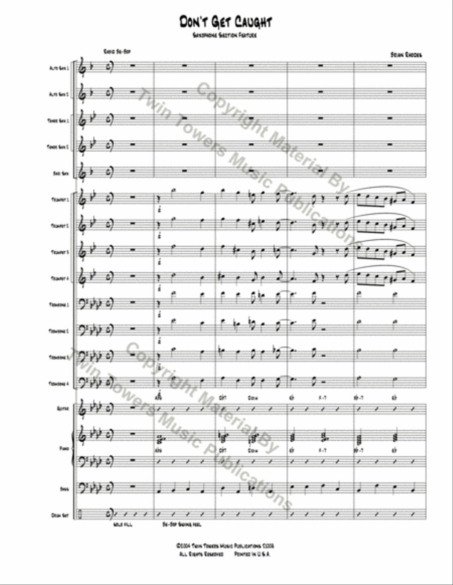 Don't Get Caught Don't Get Caught Jazz Ensemble scores gallery preview page 3