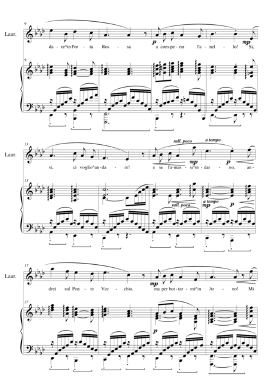 Puccini-Gianni Schicchi (Act1) O mio babbino caro - Soprano and piano Soprano Voice scores gallery preview page 2