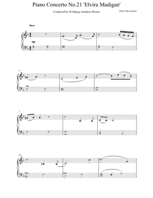 Book cover for Piano Concerto No.21 Elvira Madigan - (Slow Movement)