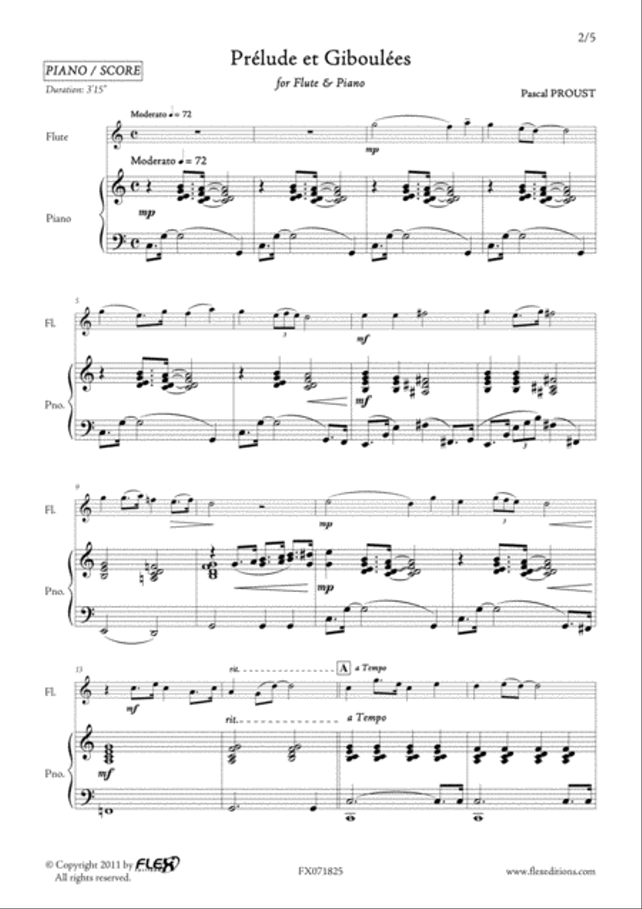 Prelude et Giboulee Flute Solo scores gallery preview page 2