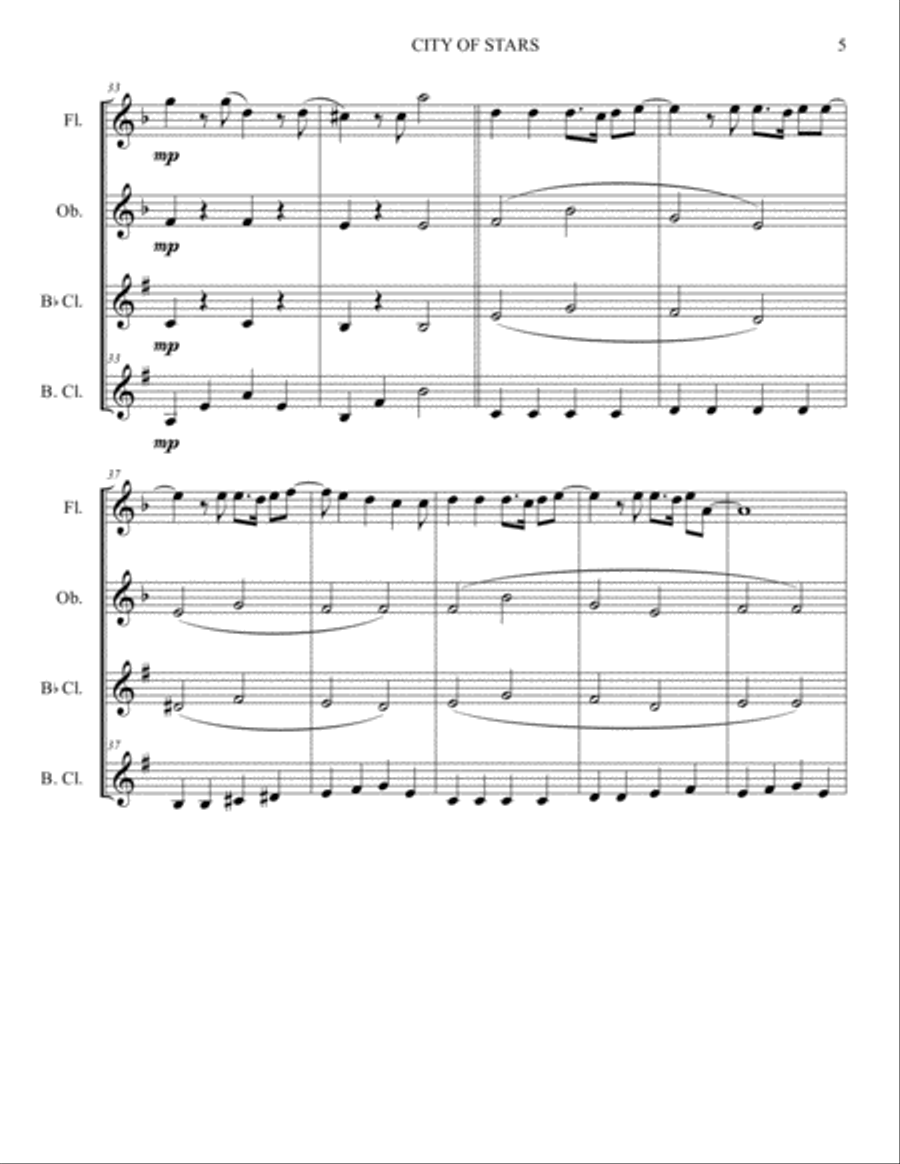 City Of Stars Woodwind Ensemble scores gallery preview page 5