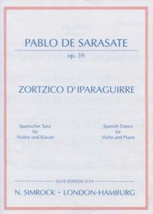 Book cover for Zortzico d'Iparaguirre op. 39