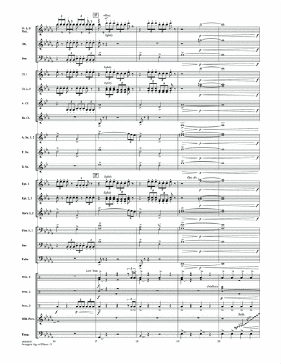 Avengers: The Age of Ultron (Main Theme) - Conductor Score (Full Score) Concert Band scores gallery preview page 5