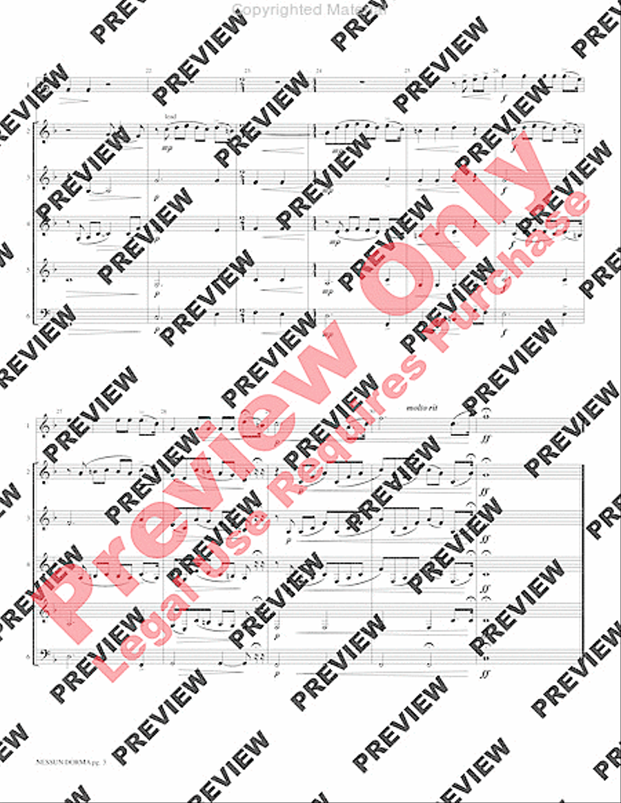 Nessun Dorma (from Turandot) Woodwind Ensemble scores gallery preview page 5