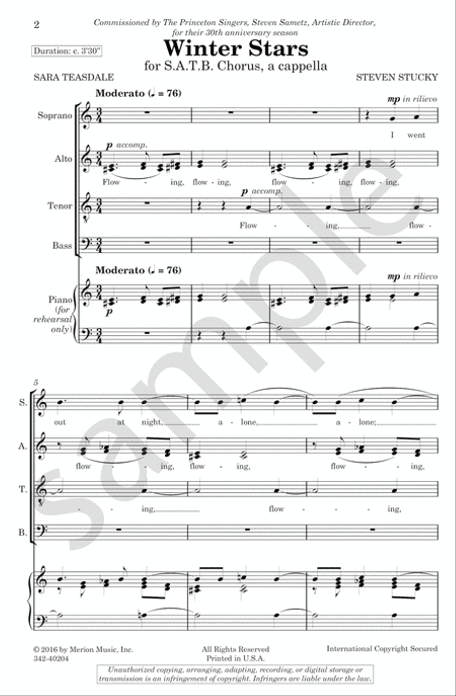Winter Stars 4-Part scores gallery preview page 3