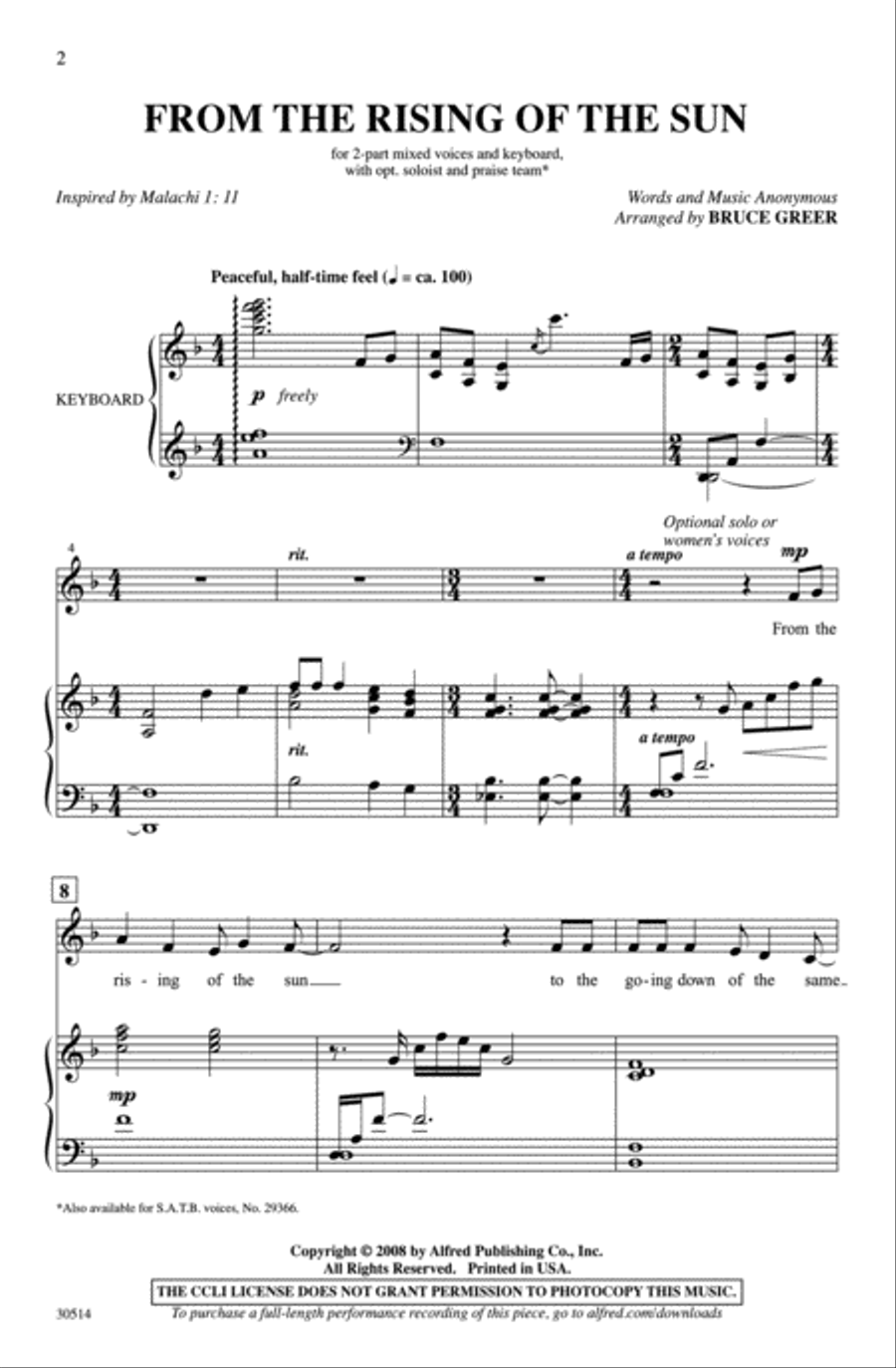 From the Rising of the Sun 2-Part scores gallery preview page 2