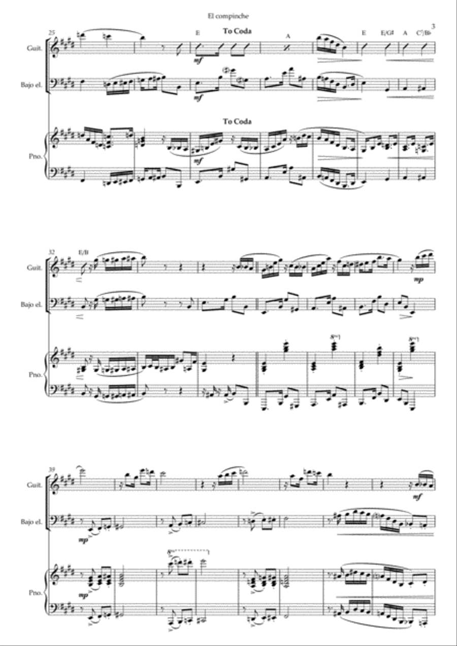 El compinche (milonga) String Duet scores gallery preview page 3