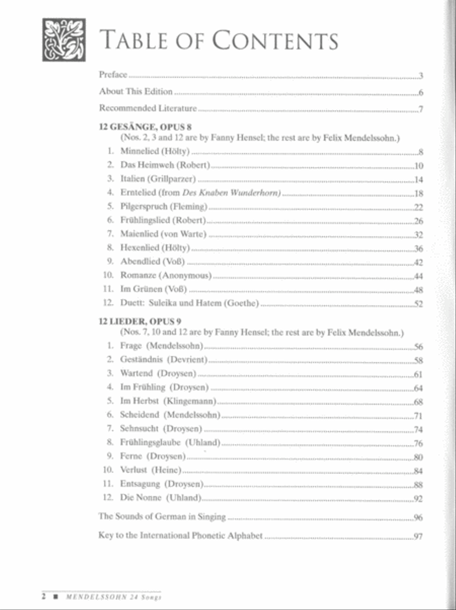 Mendelssohn -- 24 Songs Mendelssohn -- 24 Songs Voice scores gallery preview page 2