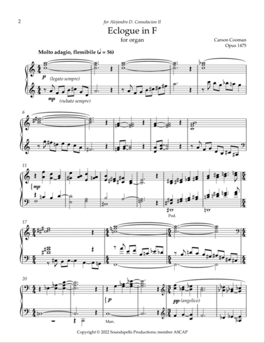 Eclogue in F Organ Solo scores gallery preview page 2