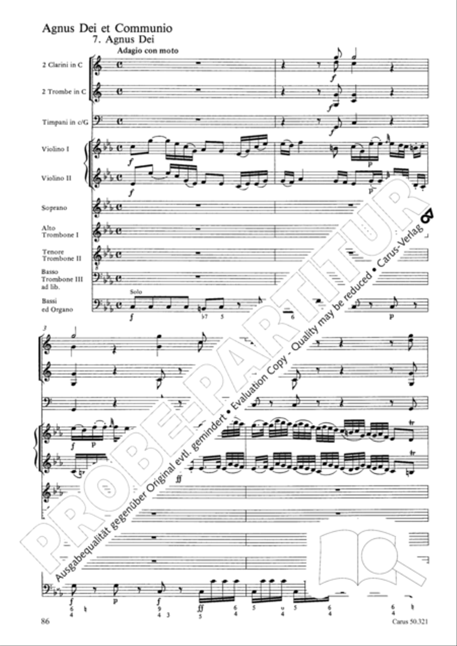 Requiem in C minor 4-Part scores gallery preview page 92