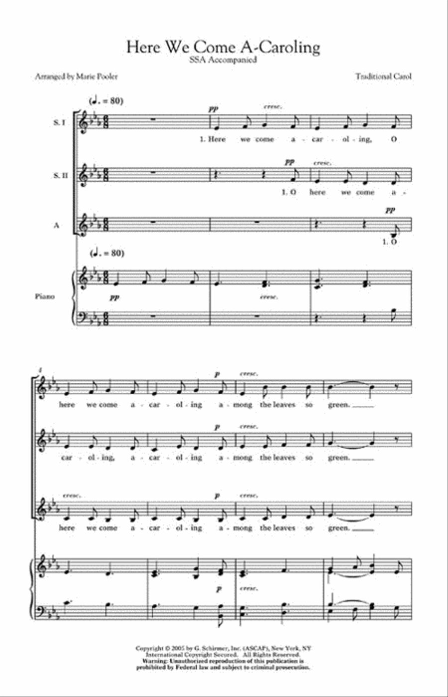 Here We Come A-Caroling Here We Come A-Caroling SSA scores gallery preview page 2