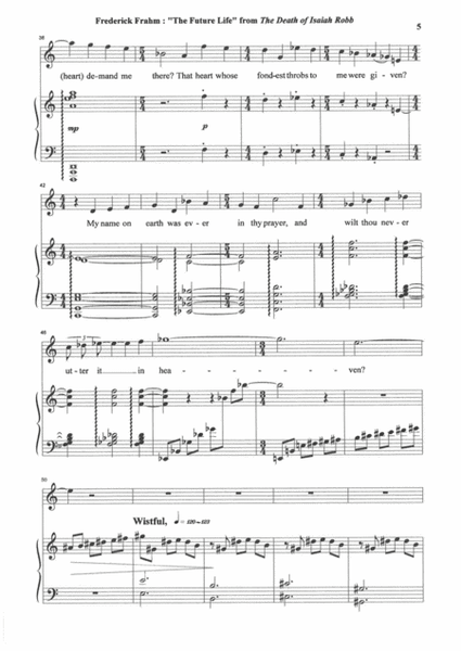 Frederick Frahm : "The Future Life" from the Death of Isiah Robb for mezzo-soprano and piano