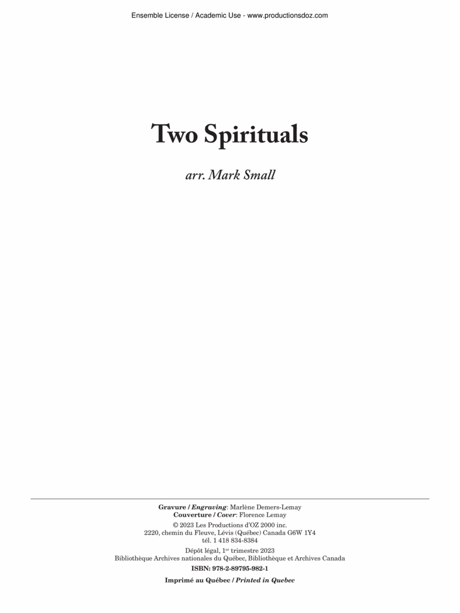 Two Spirituals Cello scores gallery preview page 1