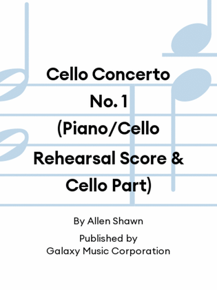 Cello Concerto No. 1 (Piano/Cello Rehearsal Score & Cello Part)