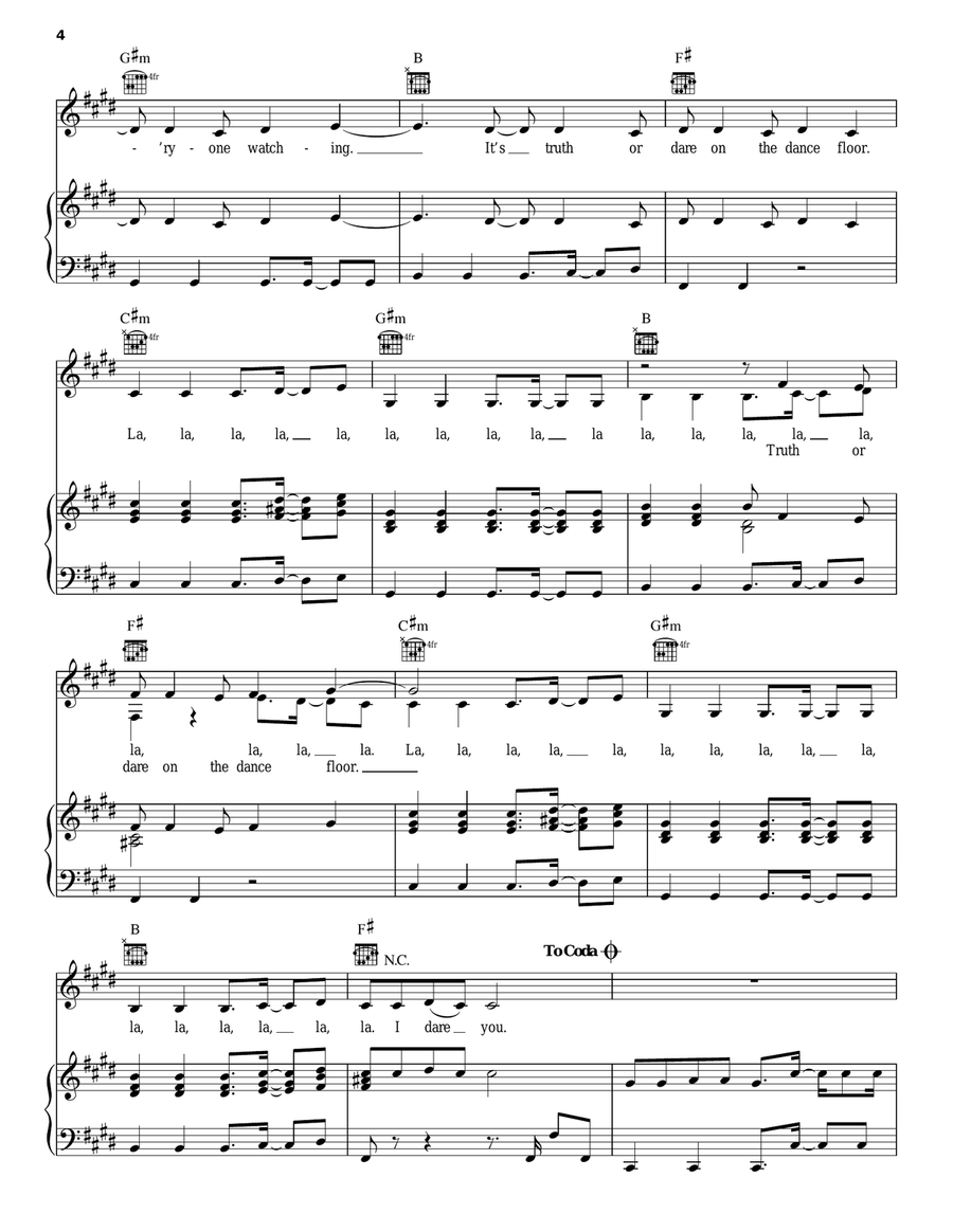 Dare (La La La) Acoustic Guitar scores gallery preview page 4