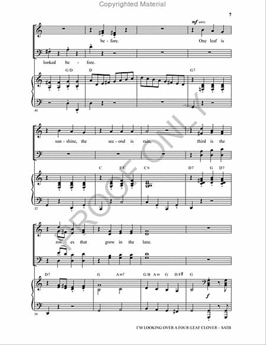 I'm Looking Over A Four-leaf Clover 4-Part scores gallery preview page 6